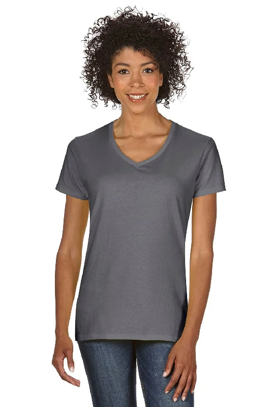 Faded – Pre-washed or faded look for a vintage vibeGildan Womens Short Sleeve V-Neck T-Shirt - Charcoal Grey