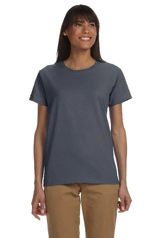 Vented hem – Slits or small openings at the bottom of the T-shirt for a relaxed fitGildan Womens Ultra Short Sleeve Crewneck T-Shirt - Charcoal Grey - Closeout