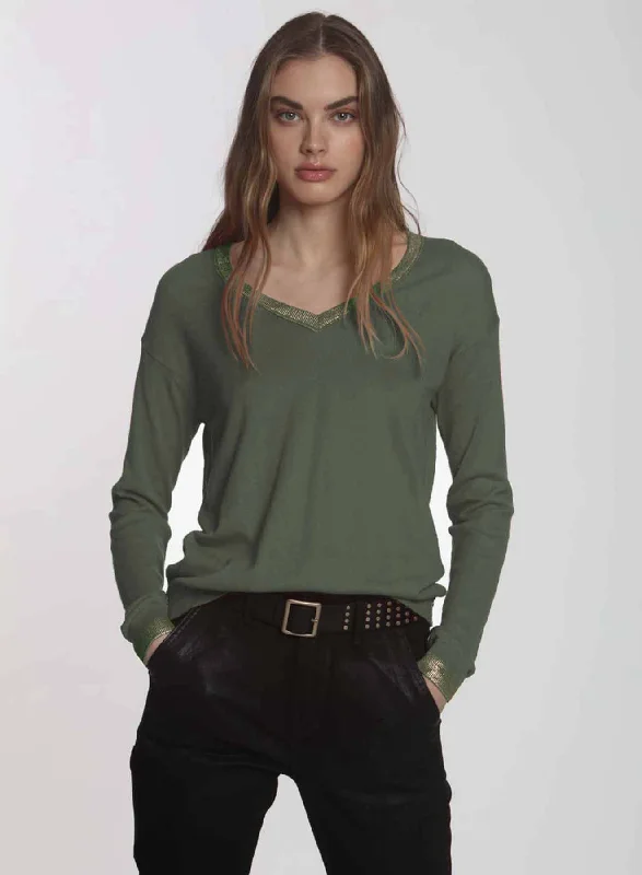 Cardigan – Open-front sweater, often buttoned or with a tieGoldie Vee - OD Green