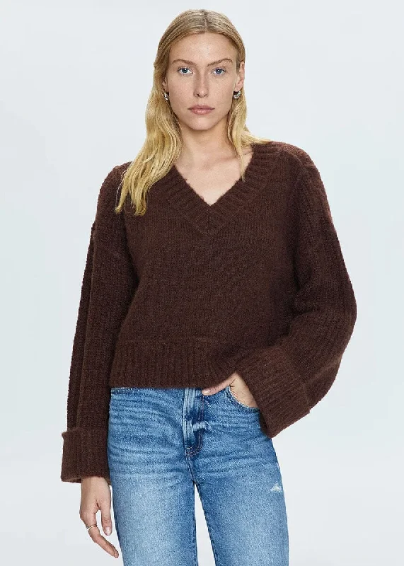 Cashmere – Luxurious, soft wool from goatsJoy Cropped Boxy Sweater - Dark Roast