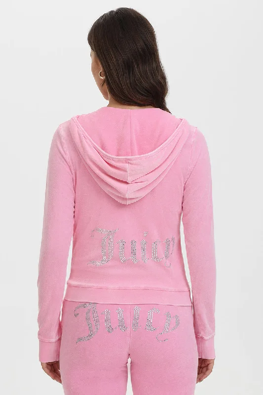 Fitted sweatshirt – Sweatshirt that fits snugly to the body, providing a more tailored lookBig Bling Towel Terry Zip Hoodie