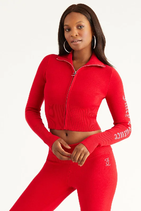 Long sleeve hoodie – Classic long-sleeve style hoodieSide Bling Knit Cropped Jacket