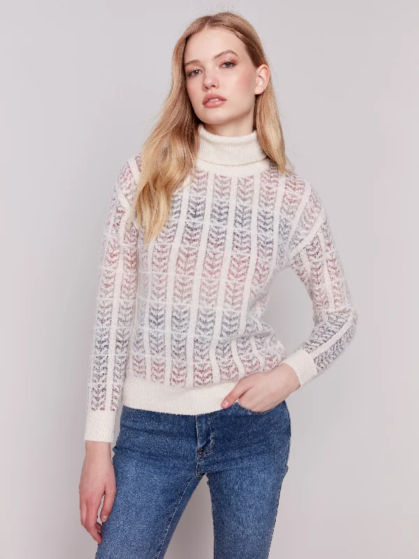 Crew neck – Round neck, classic styleOmbre Jacquard Knit Turtleneck Sweater - Autumn