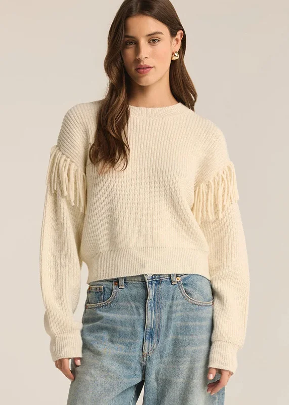 Cardigan – Open-front sweater, often buttoned or with a tieOn The Fringe Sweater - Sea Salt