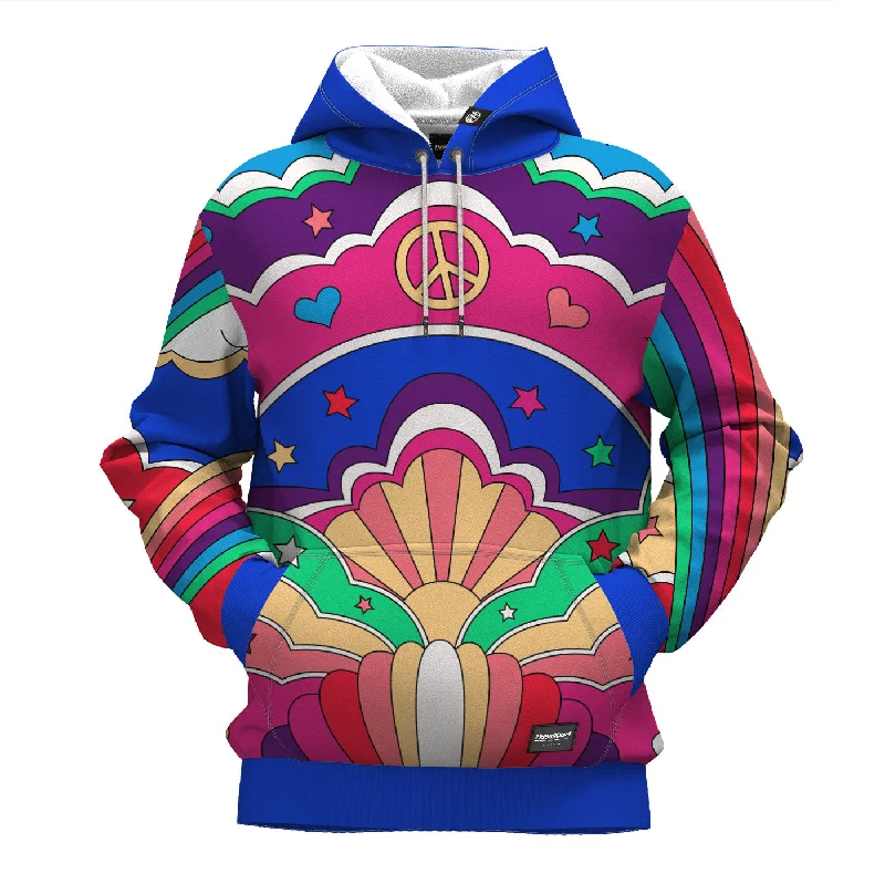 Tie-dye hoodie – Hoodie with a colorful, patterned design created through tie-dye techniquesPeace N' Love Hoodie