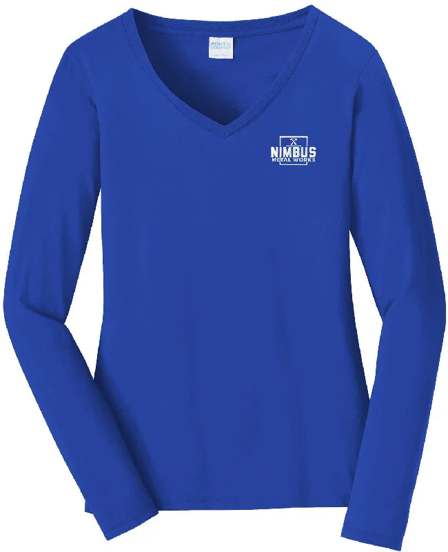 Knit – Soft and stretchy fabric with a knitted texturePort & Company Ladies Long Sleeve Fan Favorite V-Neck Tee