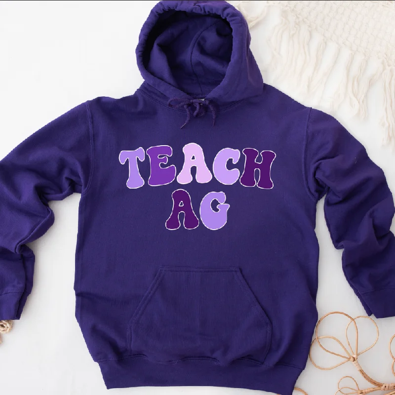 Tie-dye hoodie – Hoodie with a colorful, patterned design created through tie-dye techniquesPurple Teach Ag Hoodie (S-3XL) Unisex - Multiple Colors!