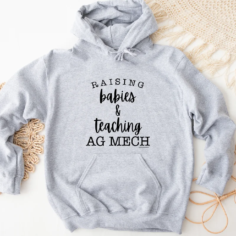 Fleece-lined – Soft, warm interior lining made from fleece materialRaising Babies & Teaching Ag Mech Hoodie (S-3XL) Unisex - Multiple Colors!