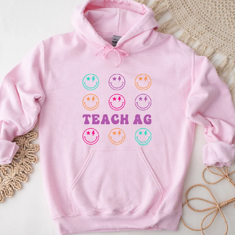 Puffer hoodie – Hoodie with a padded or quilted design, offering more insulationRetro Smile Teach Ag Hoodie (S-3XL) Unisex - Multiple Colors!