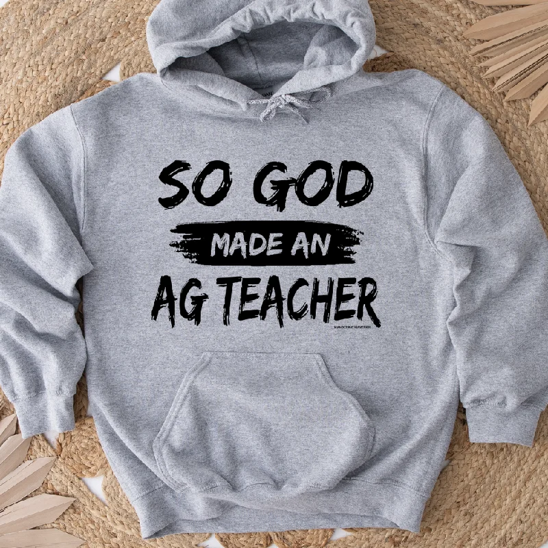 Embroidered hoodie – Hoodie featuring embroidery, usually logos, monograms, or decorative patternsSo God Made An Ag Teacher Hoodie (S-3XL) Unisex - Multiple Colors!