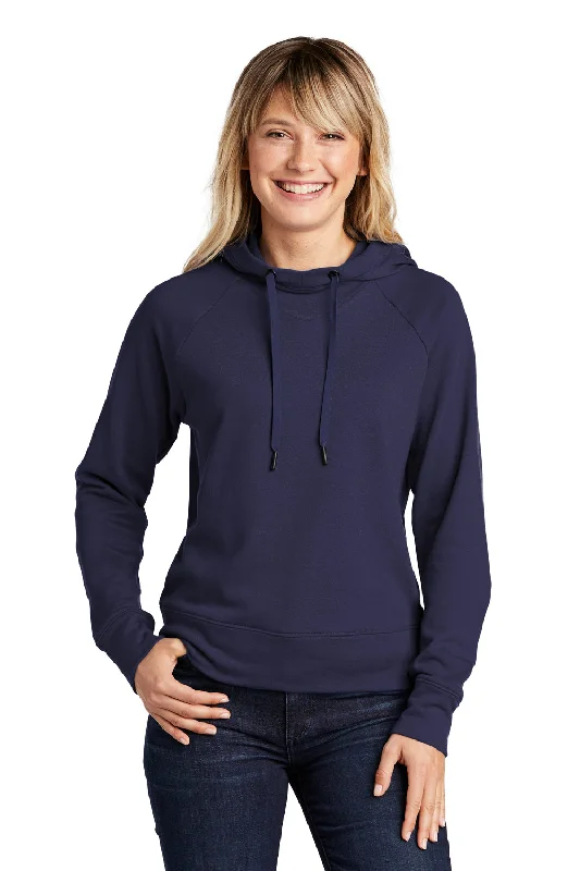 Raglan sleeve hoodie – Hooded sweatshirt with diagonal seam lines extending from the collarSport-Tek Womens French Terry Hooded Sweatshirt Hoodie - True Navy Blue