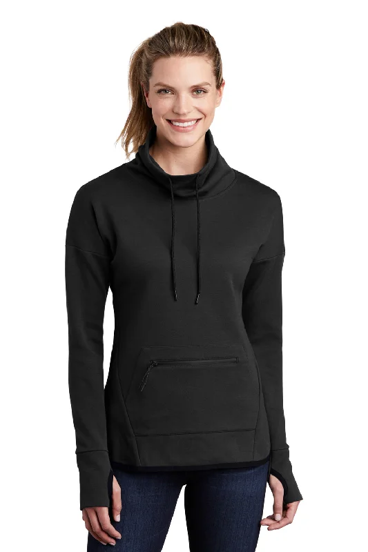 Sporty sweatshirt – Sweatshirt made from moisture-wicking or performance fabrics, ideal for active wearSport-Tek Womens Triumph Fleece Cowl Neck Sweatshirt - Black