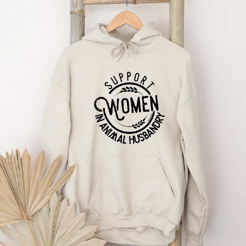 Cowl neck hoodie – Hoodie with a soft, draped collar that creates a relaxed, cozy feelSupport Women in Animal Husbandry Hoodie (S-3XL) Unisex - Multiple Colors!