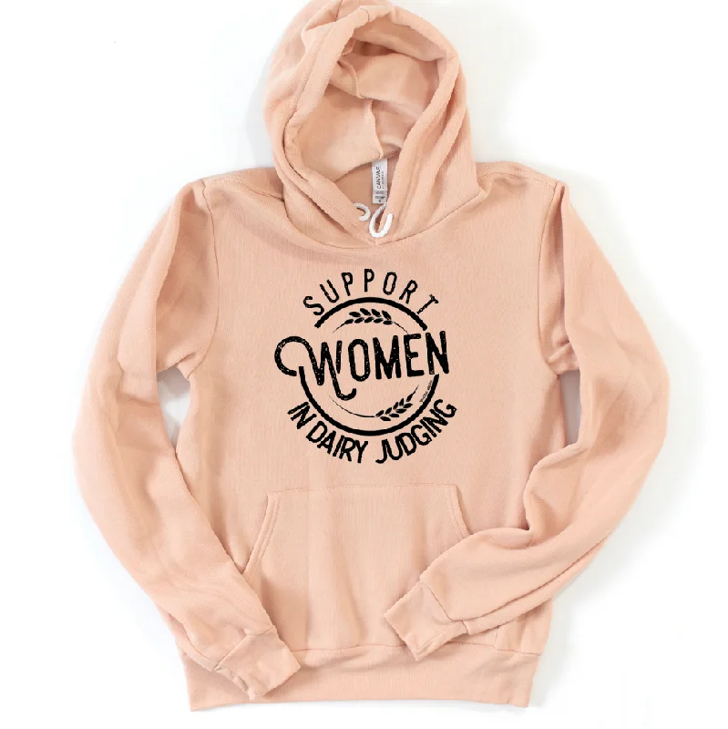 Sherpa-lined hoodie – Hoodie lined with faux sheepskin (Sherpa) for extra warmthSupport Women in Dairy Judging Hoodie (S-3XL) Unisex - Multiple Colors!