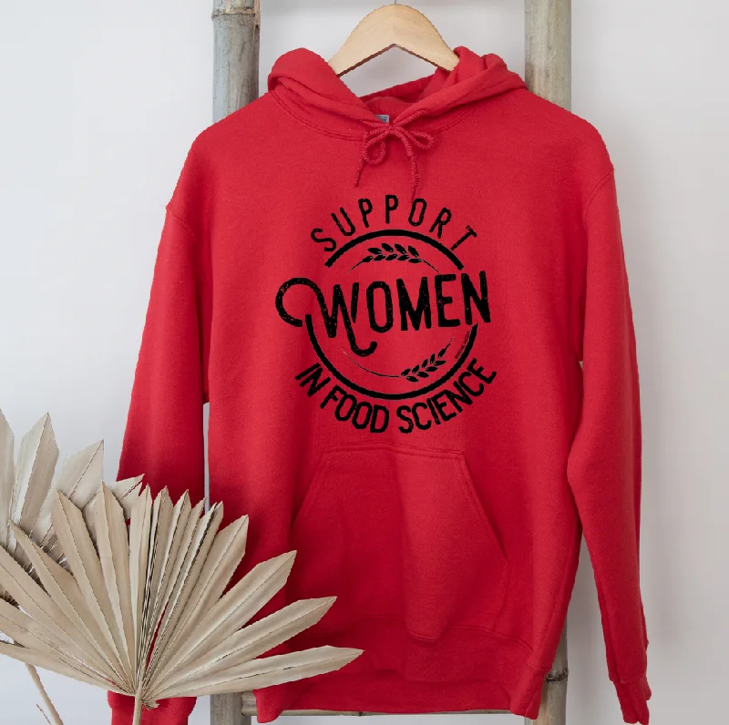 Banded hem hoodie – Sweatshirt with an elastic or ribbed band at the bottom to keep it in placeSupport Women in Food Science Hoodie (S-3XL) Unisex - Multiple Colors!