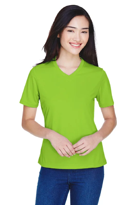 Ruffled – T-shirt with frills or ruffles at the sleeves or hemTeam 365 Womens Zone Performance Moisture Wicking Short Sleeve V-Neck T-Shirt - Acid Green