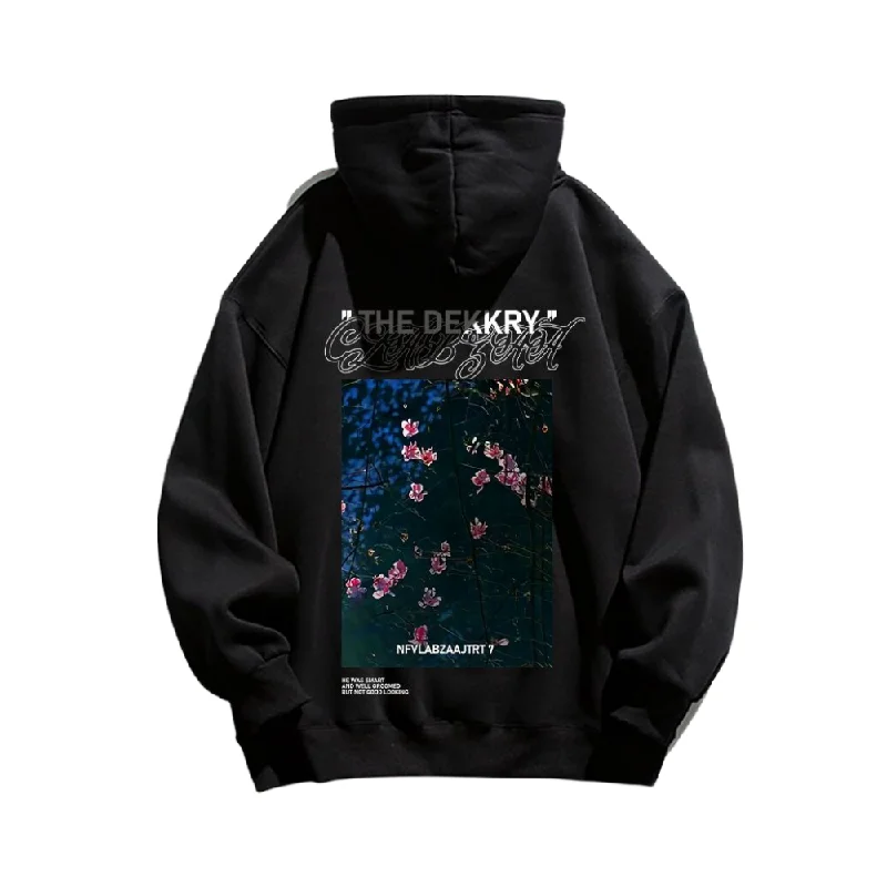 Fleece-lined – Soft, warm interior lining made from fleece materialUrban Floral Graphic Cotton Hoodie