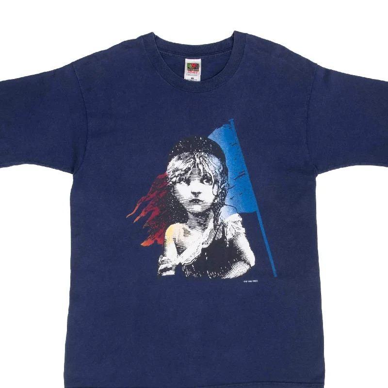 Ruffled – T-shirt with frills or ruffles at the sleeves or hemVINTAGE LES MISERABLES 1986 TEE SHIRT SIZE LARGE