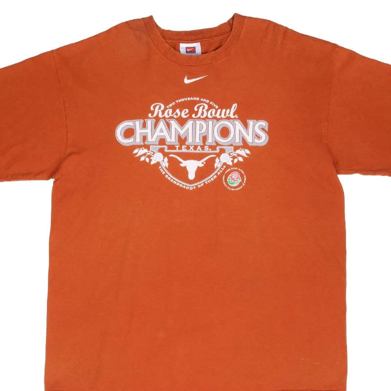 Crew neck – Classic round necklineVINTAGE NIKE NCAA TEXAS LONGHORNS ROSE BOWL CHAMPIONS 2005 TEE SHIRT SIZE XL