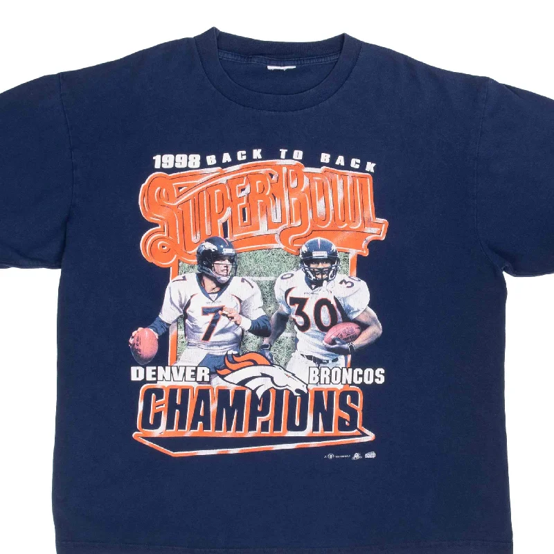 Pima cotton – Soft, high-quality cotton for a luxurious feelVINTAGE NFL DENVER BRONCOS SUPER BOWL XXXII CHAMPIONS 1998 TEE SHIRT SIZE XL