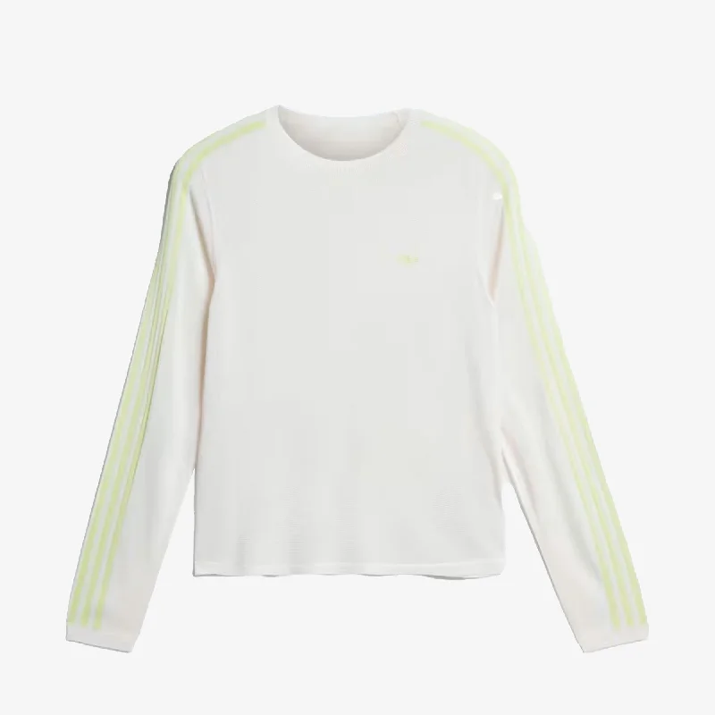 Crew neck – Classic round necklineAdidas Originals | WALES BONNER KNIT LONG SLEEVE TEE  { CHALK WHITE/SEMI FROZEN YELLOW