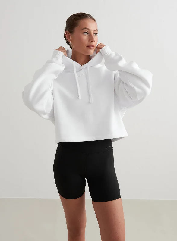 Drawstring hoodie – Hoodie with adjustable drawstrings at the hoodWhite Cropped Hoodie